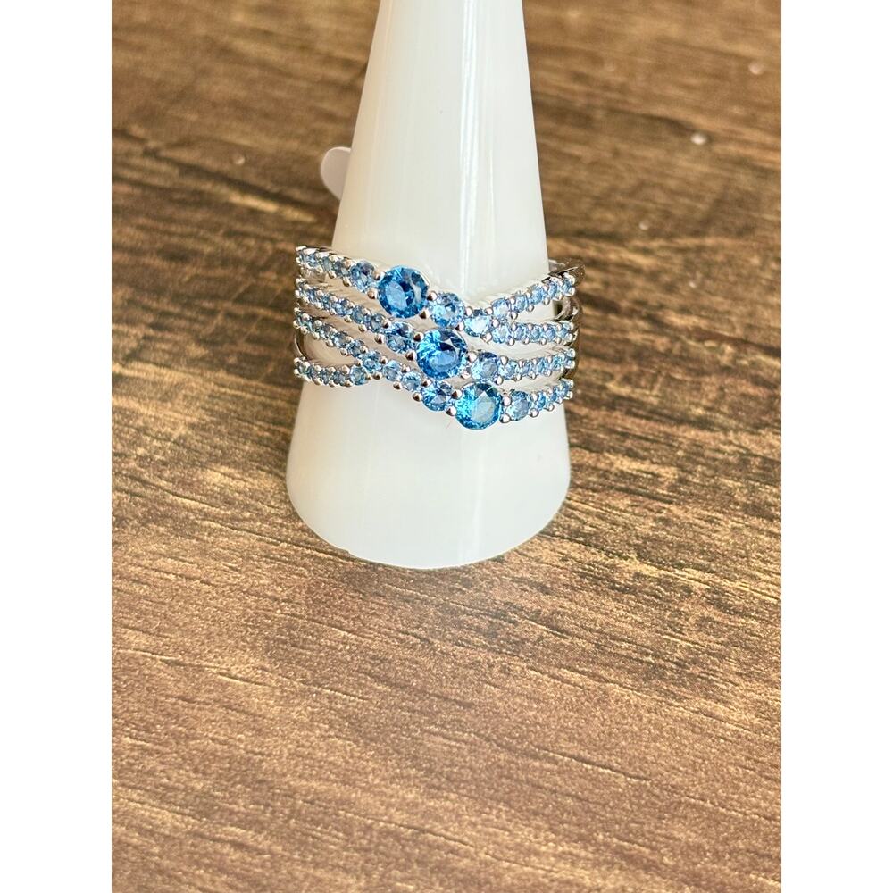 Bomb Party RBP7787 Moonlight Wonders Lab Created Aqua Blue Spinel Size 11